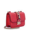 Valentino Garavani Pink Vitello Glam Lock Rockstud Mini Flap Bag