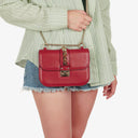 Valentino Garavani Red Glam Lock Rockstud Mini Flap Bag