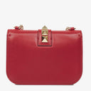 Valentino Garavani Red Glam Lock Rockstud Mini Flap Bag