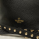 Valentino Garavani Rockstud Black Leather Mini Tote Bag
