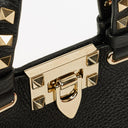 Valentino Garavani Rockstud Black Leather Mini Tote Bag