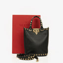 Valentino Garavani Rockstud Black Leather Mini Tote Bag