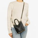 Valentino Garavani Rockstud Black Leather Mini Tote Bag