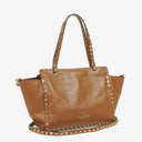Valentino Garavani Rockstud Small Brown Calfskin Tote Bag