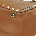 Valentino Garavani Rockstud Small Brown Calfskin Tote Bag