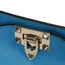 Valentino Garavani Small Rockstud Vitello Parrot Blue Tote Bag