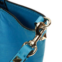 Valentino Garavani Small Rockstud Vitello Parrot Blue Tote Bag