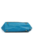 Valentino Garavani Small Rockstud Vitello Parrot Blue Tote Bag