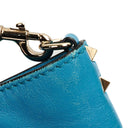 Valentino Garavani Small Rockstud Vitello Parrot Blue Tote Bag