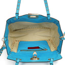 Valentino Garavani Small Rockstud Vitello Parrot Blue Tote Bag