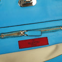 Valentino Garavani Small Rockstud Vitello Parrot Blue Tote Bag