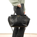 Valentino Garavani Vitello Rockstud Black Tote Bag
