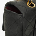 Vintage Chanel Classic Single Flap Bag In Black Quilted Lambskin With 24K Gold-Plated Hardware