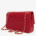 Vintage Chanel Classic Single Flap Bag In Red Quilted Lambskin With 24K Gold-Plated Hardware
