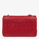 Vintage Chanel Classic Single Flap Bag In Red Quilted Lambskin With 24K Gold-Plated Hardware