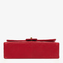 Vintage Chanel Classic Single Flap Bag In Red Quilted Lambskin With 24K Gold-Plated Hardware
