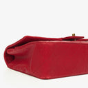 Vintage Chanel Classic Single Flap Bag In Red Quilted Lambskin With 24K Gold-Plated Hardware