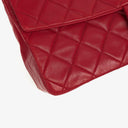 Vintage Chanel Classic Single Flap Bag In Red Quilted Lambskin With 24K Gold-Plated Hardware