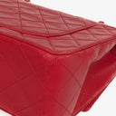 Vintage Chanel Classic Single Flap Bag In Red Quilted Lambskin With 24K Gold-Plated Hardware