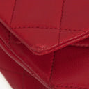 Vintage Chanel Classic Single Flap Bag In Red Quilted Lambskin With 24K Gold-Plated Hardware