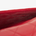 Vintage Chanel Classic Single Flap Bag In Red Quilted Lambskin With 24K Gold-Plated Hardware