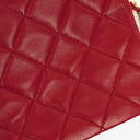 Vintage Chanel Classic Single Flap Bag In Red Quilted Lambskin With 24K Gold-Plated Hardware