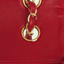 Vintage Chanel Classic Single Flap Bag In Red Quilted Lambskin With 24K Gold-Plated Hardware
