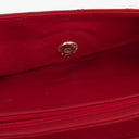 Vintage Chanel Classic Single Flap Bag In Red Quilted Lambskin With 24K Gold-Plated Hardware