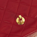 Vintage Chanel Classic Single Flap Bag In Red Quilted Lambskin With 24K Gold-Plated Hardware