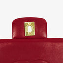 Vintage Chanel Classic Single Flap Bag In Red Quilted Lambskin With 24K Gold-Plated Hardware