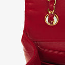 Vintage Chanel Classic Single Flap Bag In Red Quilted Lambskin With 24K Gold-Plated Hardware