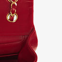 Vintage Chanel Classic Single Flap Bag In Red Quilted Lambskin With 24K Gold-Plated Hardware