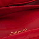 Vintage Chanel Classic Single Flap Bag In Red Quilted Lambskin With 24K Gold-Plated Hardware
