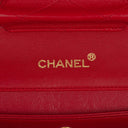 Vintage Chanel Classic Single Flap Bag In Red Quilted Lambskin With 24K Gold-Plated Hardware