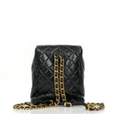 Vintage Chanel Small Duma CC Classic Black Quilted Lambskin Backpack With 24K Gold-Plated Hardware