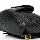 Vintage Chanel Small Duma CC Classic Black Quilted Lambskin Backpack With 24K Gold-Plated Hardware