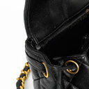 Vintage Chanel Small Duma CC Classic Black Quilted Lambskin Backpack With 24K Gold-Plated Hardware