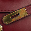 Vintage Hermès Kelly 32 Retourne In Burgundy H Box Calf With Gold Hardware