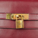 Vintage Hermès Kelly 32 Retourne In Burgundy H Box Calf With Gold Hardware