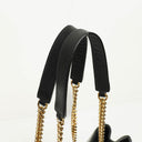 Yves Saint Laurent Classic Chevron Quilted Leather Monogram Black Shopping Tote Bag