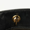 Yves Saint Laurent Classic Chevron Quilted Leather Monogram Black Shopping Tote Bag