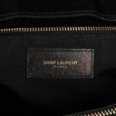 Yves Saint Laurent Classic Chevron Quilted Leather Monogram Black Shopping Tote Bag
