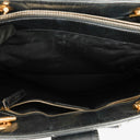 Yves Saint Laurent Classic Chevron Quilted Leather Monogram Black Shopping Tote Bag