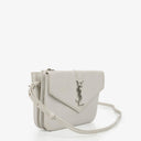Yves Saint Laurent Grey Leather Pouch Line Mini Crossbody Bag