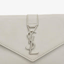 Yves Saint Laurent Grey Leather Pouch Line Mini Crossbody Bag