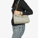 Yves Saint Laurent Grey Quilted Jersey Puffer Loulou Bag