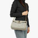 Yves Saint Laurent Grey Quilted Jersey Puffer Loulou Bag