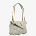 Yves Saint Laurent Grey Quilted Jersey Puffer Loulou Bag