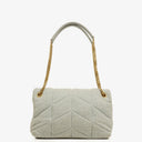 Yves Saint Laurent Grey Quilted Jersey Puffer Loulou Bag