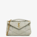 Yves Saint Laurent Grey Quilted Jersey Puffer Loulou Bag